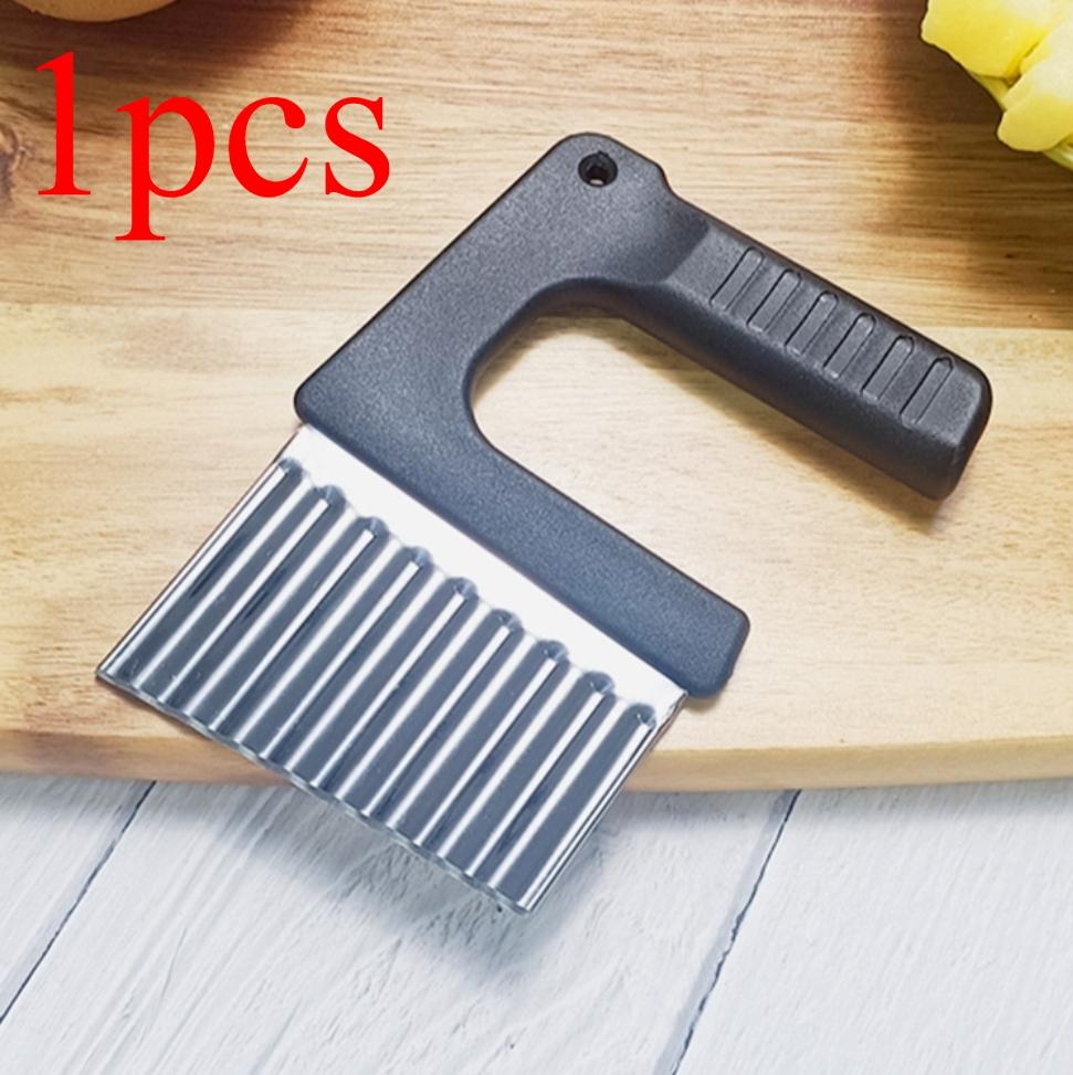 Crinkle Cutter Blade Waffle Fry Cutter Stainless Steel Vegetable Potato Wavy Chopper Knife French Fry Slicer for Carrot Onion
