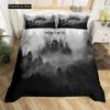 Wolf Duvet Cover Set Wolf with Mechanical Eye Bedding Set Boys Girls Twin Queen Full Size Duvet Cover Pillowcase Bed Adult