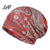 Vielseitiger Lässiger Haargummi Damen Geometrischer Druck Slouchy Hut Lässig Weich Dehnbar Totenkopfhut für Damen Mütze Warm Krebs Chemo Kopfbedeckung Outdoor