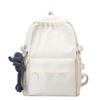 Schoolbag high value solid color backpack schoolbag Japanese campus simple versatile light flash class large capacity double backpack