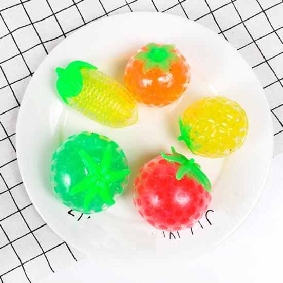 Vegetable Fruit Squishes Toy Slow Rebound Flexible TPR Stress Relief Corn Tomato Orange Squeeze Sensory Fidget Toy Kids Adults Birthday Gift