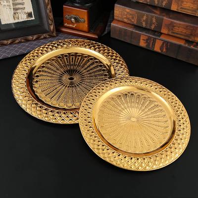 Leichter Luxus runde Schale Obstschale Europäische Retro Obstschale Nachmittagstee Kuchenteller Hotel Bankett Dekorative Platte Restaurantteller