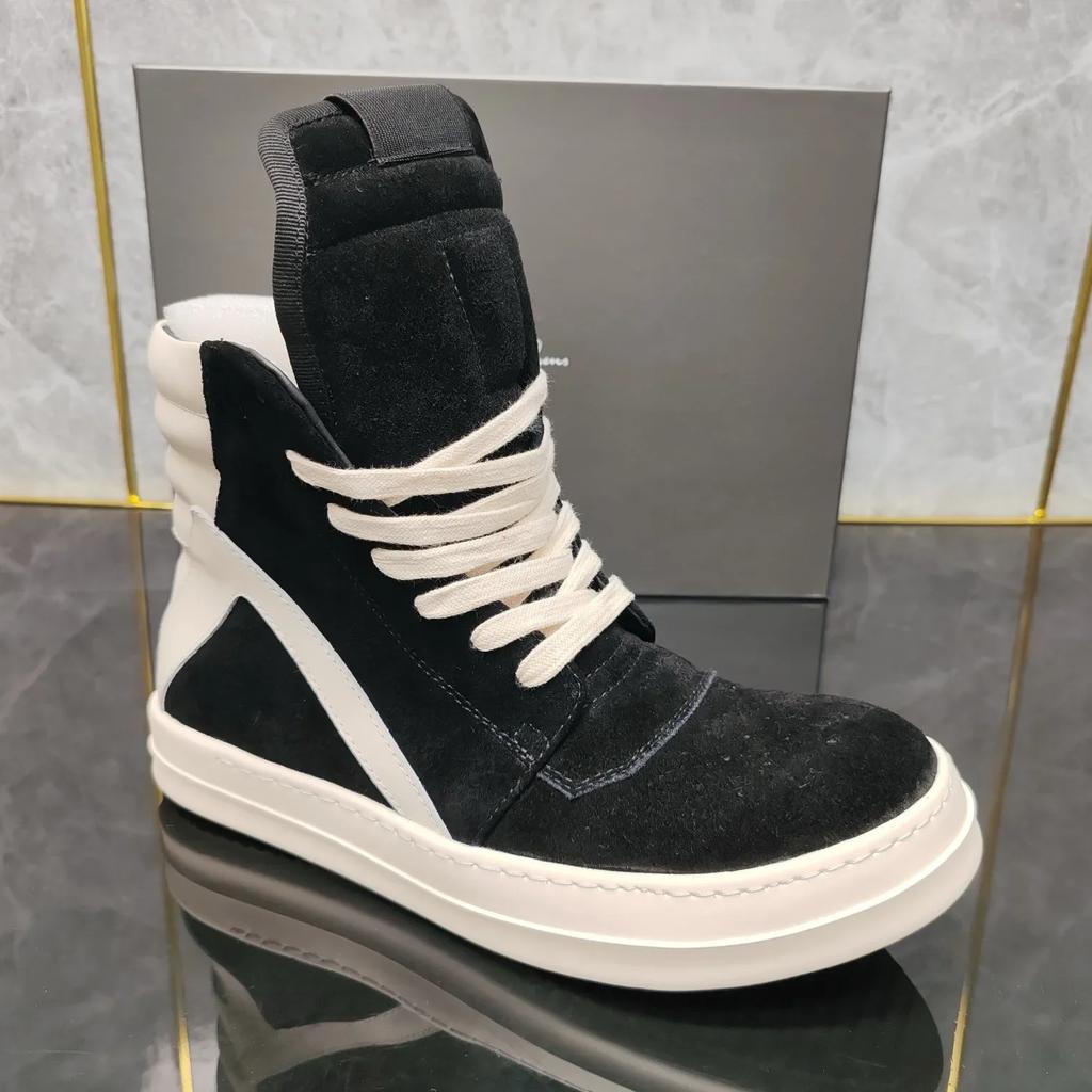 Pantofi de designer NOU Ro Negru Mat Triunghi Inversat High-top Retro Britanic pentru Bărbați Pantofi Joker pentru Cuplu Mic Esențial.