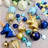 72-Piece Christmas Tree Decorations Set: Houses, Gift Boxes, Snowmen, Sleigh, and Painted Plastic Ornaments