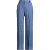 Polo Solid Color Wide Leg Button Casual Pants Women Pants Blue WMPOPNTNDL20311400