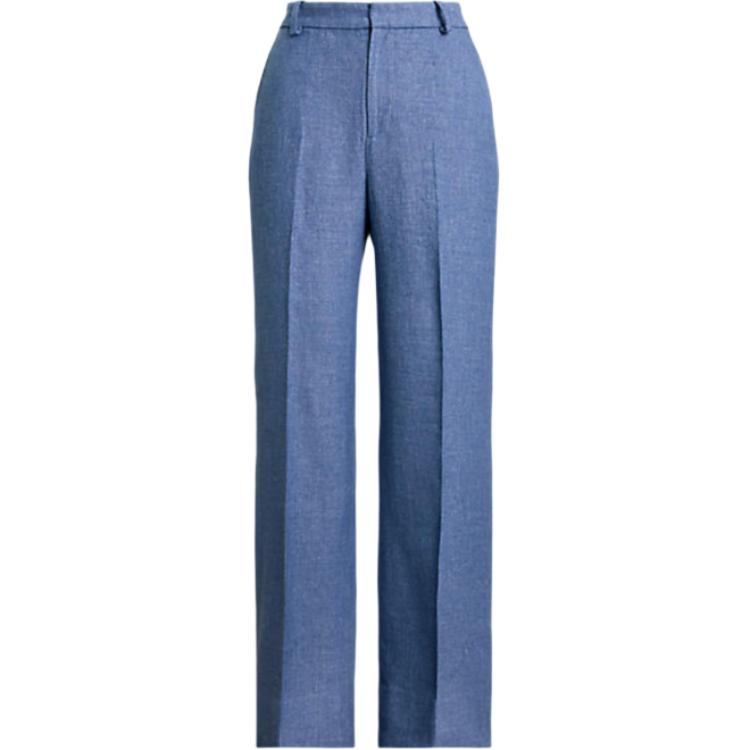 Polo Ralph Lauren Solid Color Wide Leg Button Casual Pants Women Pants Blue WMPOPNTNDL20311400