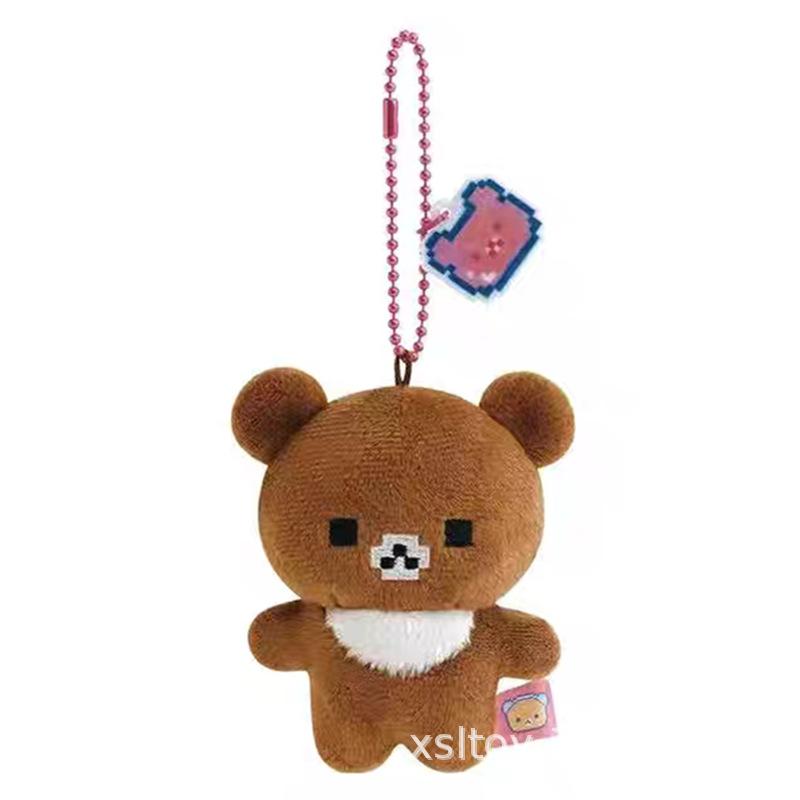 Kawaii Rilakkuma Plüschtiere Schlüsselanhänger Kreatives Zubehör Cartoon Korilakkuma Rucksack Pixel Paar Anhänger Freund Weihnachtsgeschenk