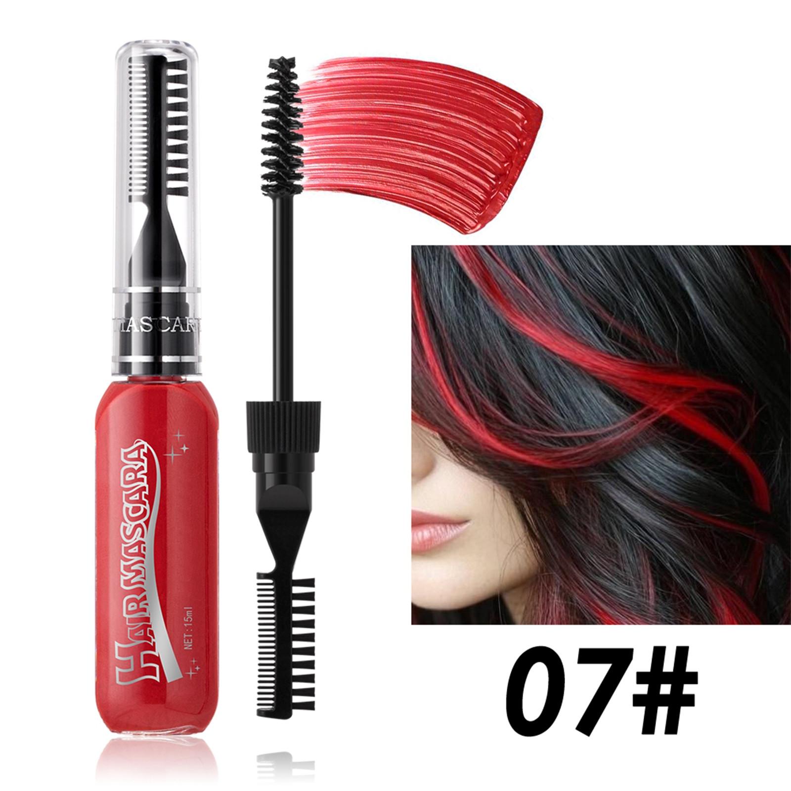 

Одноразовая двухголовая расческа для окрашивания волос, ресниц, вечеринки, сценического макияжа, окрашивания волос, удобная и практичная.15 мл One Size красный