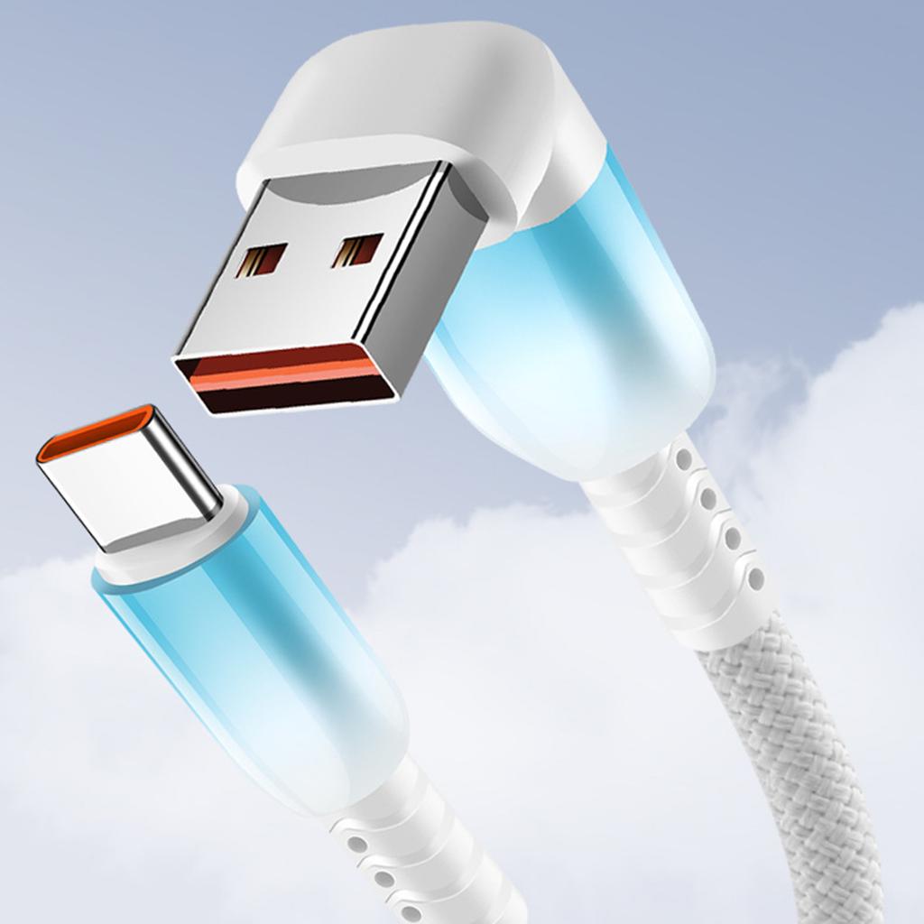 Gradient Colored Short USB Type C Charging Cord Braided Nylon Cable High Charging Multi Device Support