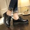 Black Classics Leather Platform Loafers Woman British Style Thick Heels Oxfords Shoes Women College Gothic Shoes Mujer