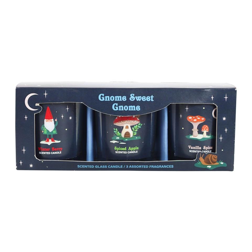 Something Different Gnome Sweet Gnome Candle Set (Pack of 3)