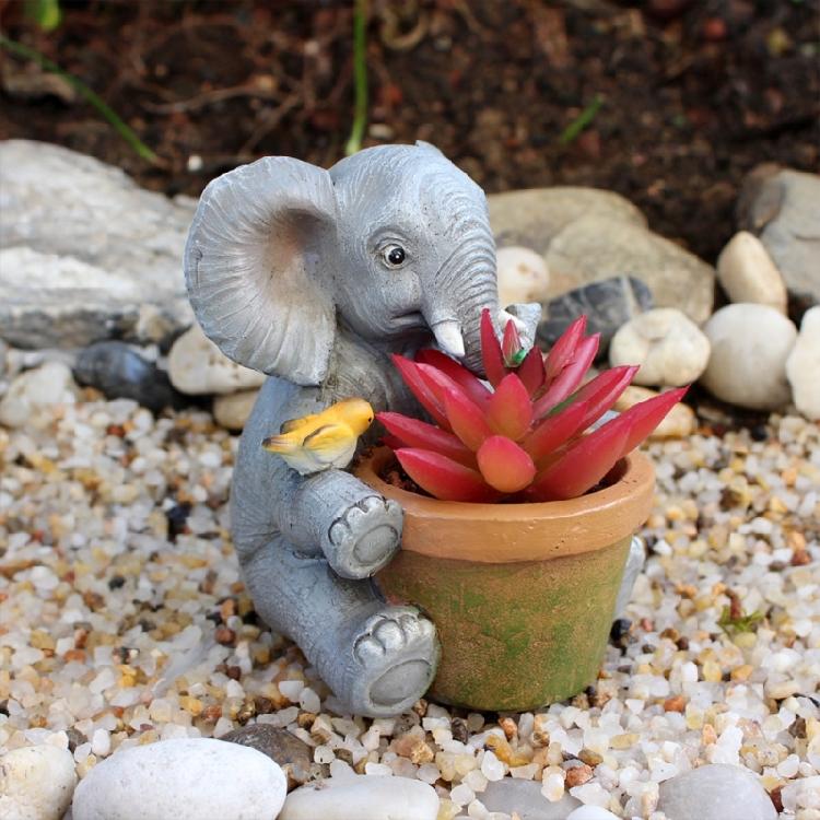 Lovely Elephant Planter Resin Flower Plant Pot For Succulent Plant Decorative Pot for Indoor Garden Patios and Balconies