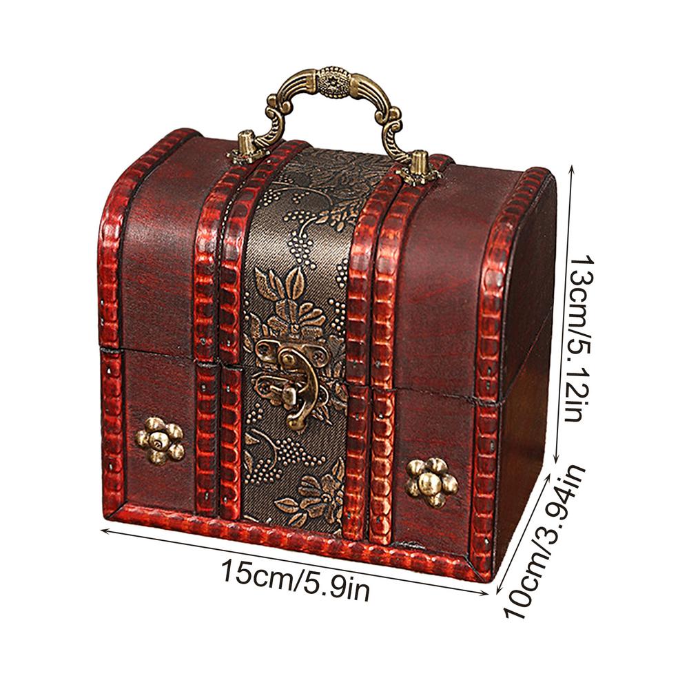 Wooden Keepsake Box Safe Wooden Box Jewelry Box Wooden Chest Trinket Box Handle Lid For Girlfriend Mother Wife