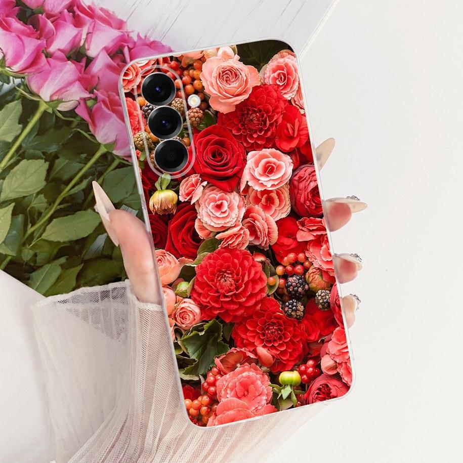 Case For Samsung Galaxy A37 5G Cover SM-A376B Popular Flower Soft Slim Silicone Cover For Samsung A57 A17 2025 A576B A176B Funda