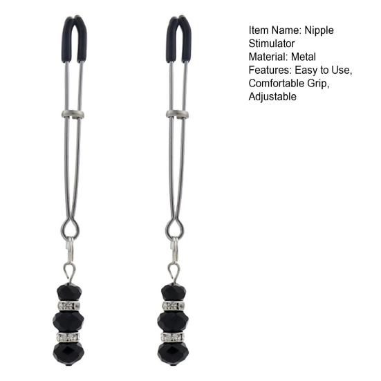 Nipple Stimulation Clamp Adjustable Metal Clamp Men Women Nipple Stimulator Adult Body Clamp Sex Toy for Couples Pleasure Private Orgasm