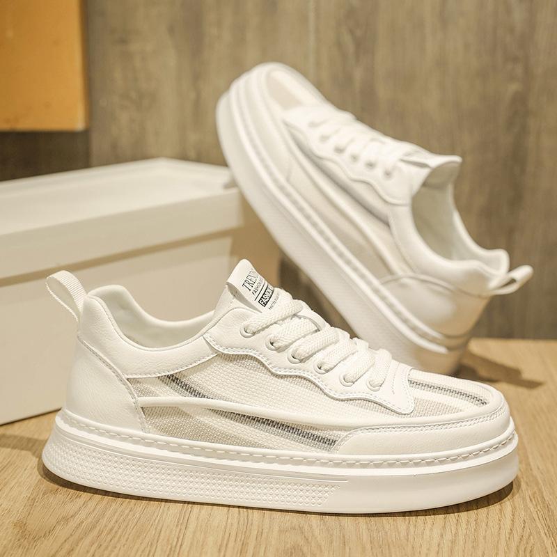 

Men s shoes summer 2025 new original niche board shoes versatile platform casual shoes light breathable mesh white shoes 39