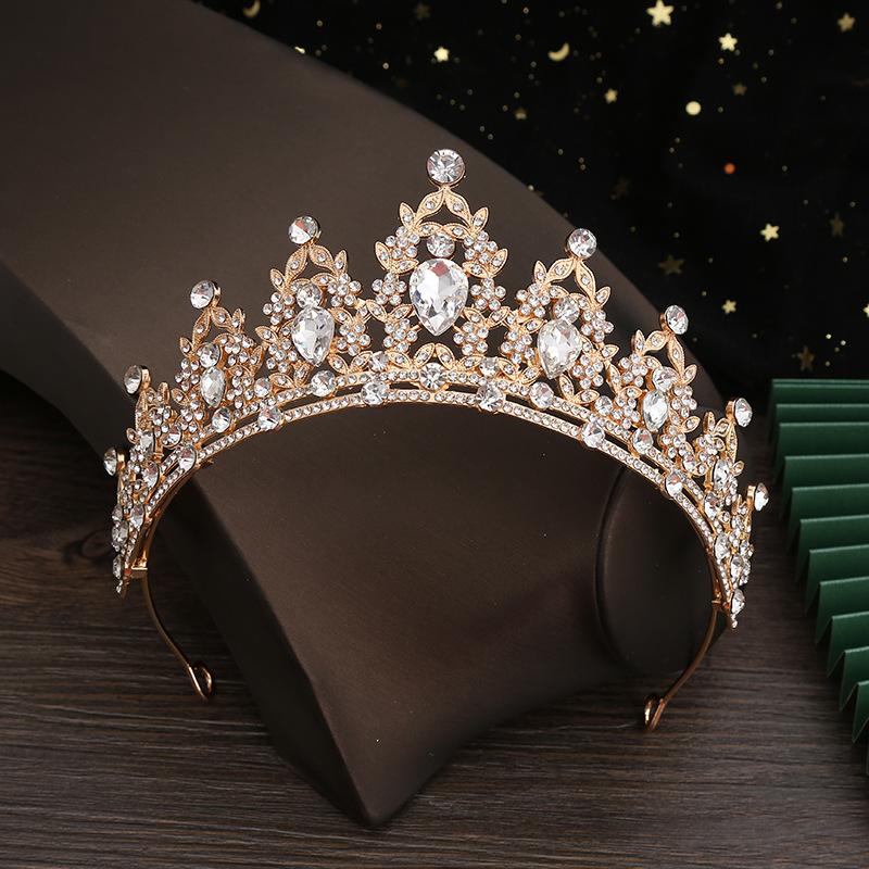 Bridal Crown Alloy Rhinestone Updo Crown Wedding Dress Hair Accessories Birthday Banquet Headband
