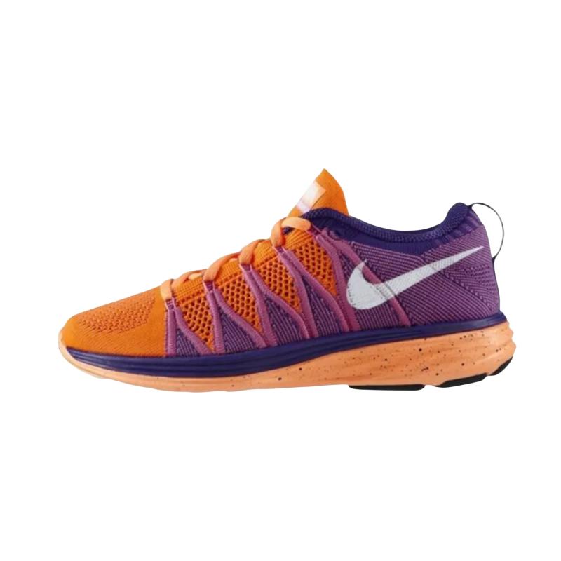 Nike Flyknit Lunar 2 Atomic Orange Women Sneakers White-Court-Purple-Red-Violet 620658-815