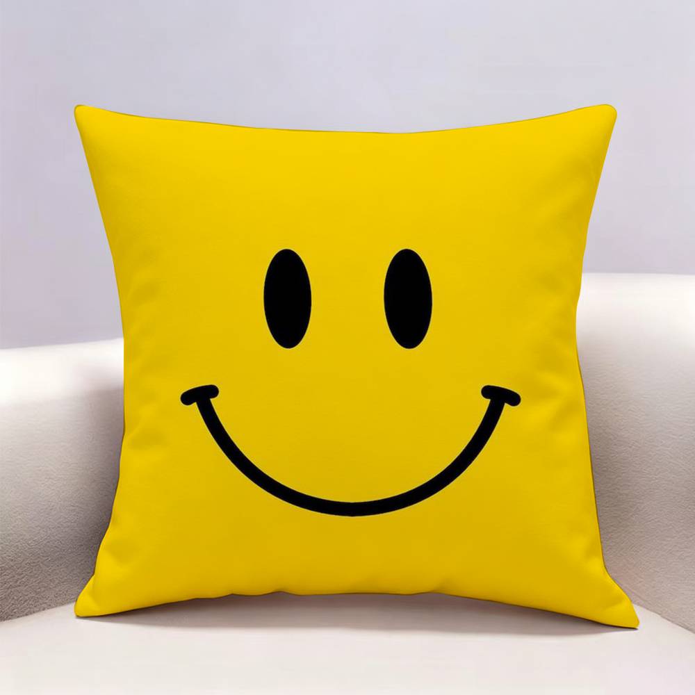 Smile Cartoon fun cute Doublesided print Pillow Case Pattern Printed Pillowcase For Living Room Sofa Cushion Cover