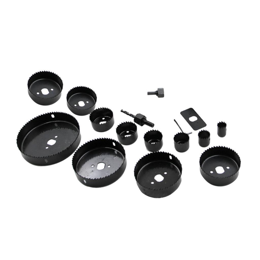 16Pcs Hole Saw Kit Carbon Steel Wear Resistance Accurate Efficient Hole Saw Set for Woodworking