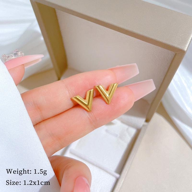 Fritillary Clover Minimalist Stud Earrings Cold Men'S And Women'S Earrings Personality Temperament Banquet Earrings