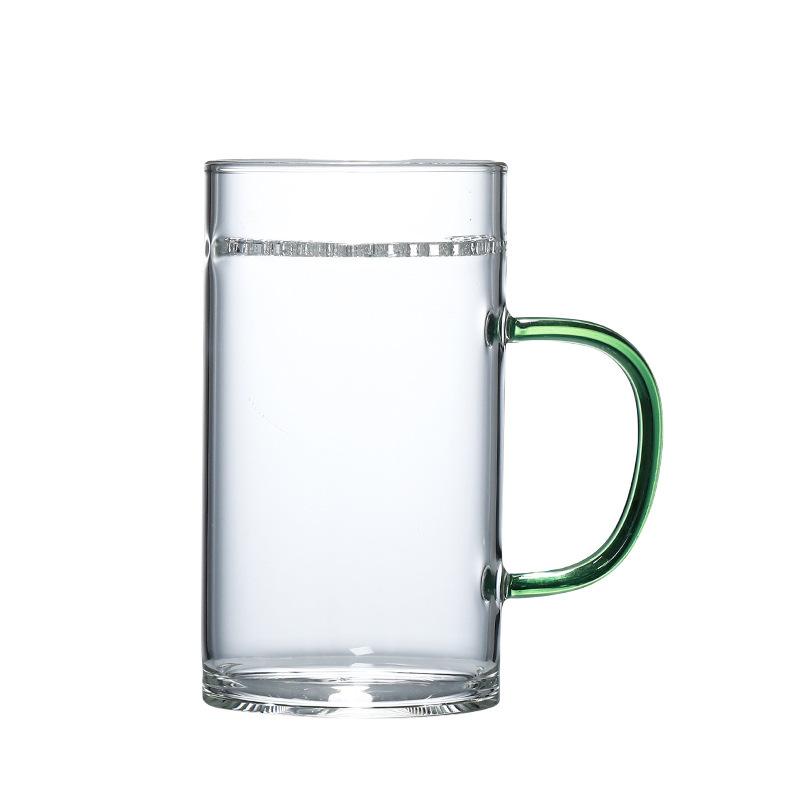 Nowy Przezroczysty Szklany Półksiężycowy Kubek z Filtrem Półksiężycowy Kubek do Herbaty Napoju Herbacianego Kolorowy Uchwyt Kubek Jednowarstwowy