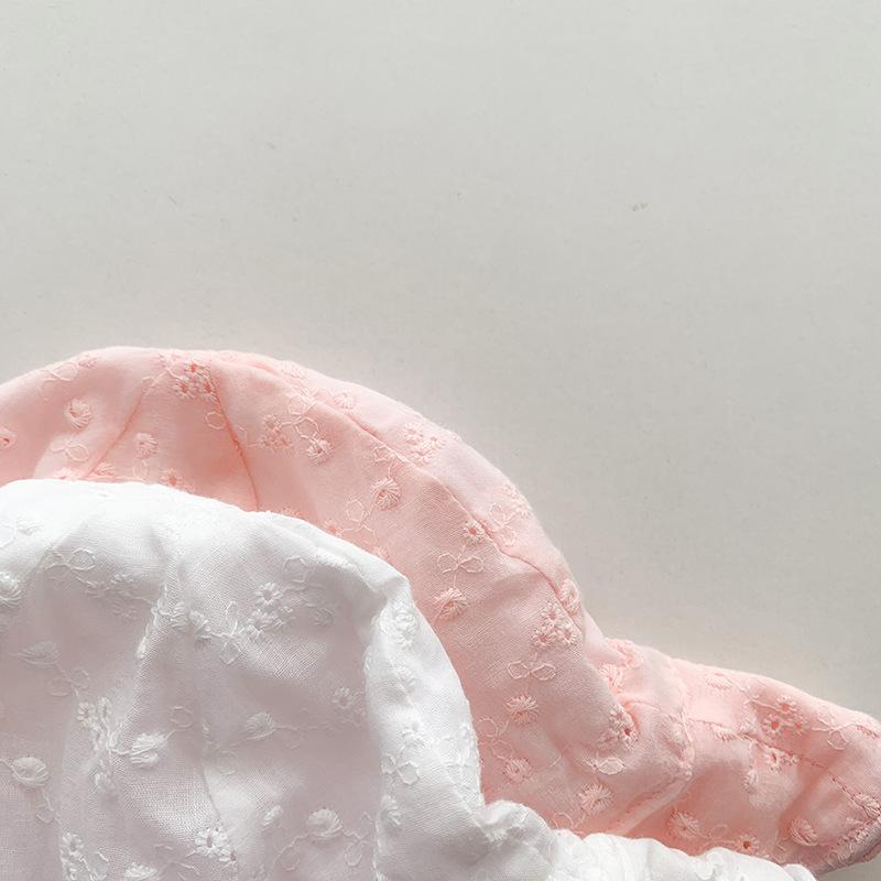 Baby Girls Sun Hat Summer Panama Breathable Hollow Bucket Hat Cute Floral Baby Infant Fisherman Cap