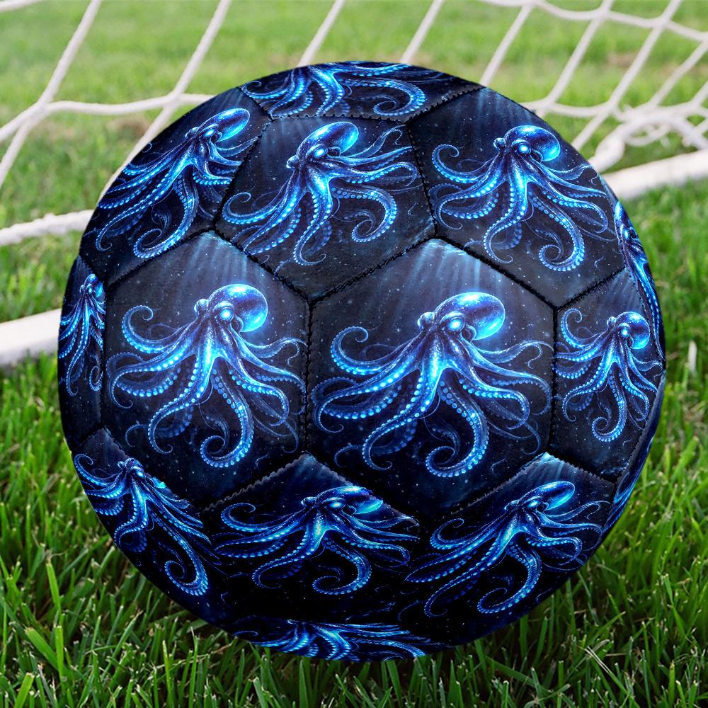1pc Oceanic Glow Theme Soccer Ball Football, Size 5, Lightweight PVC, Outdoor Training Soccer Ball,Gift c6531