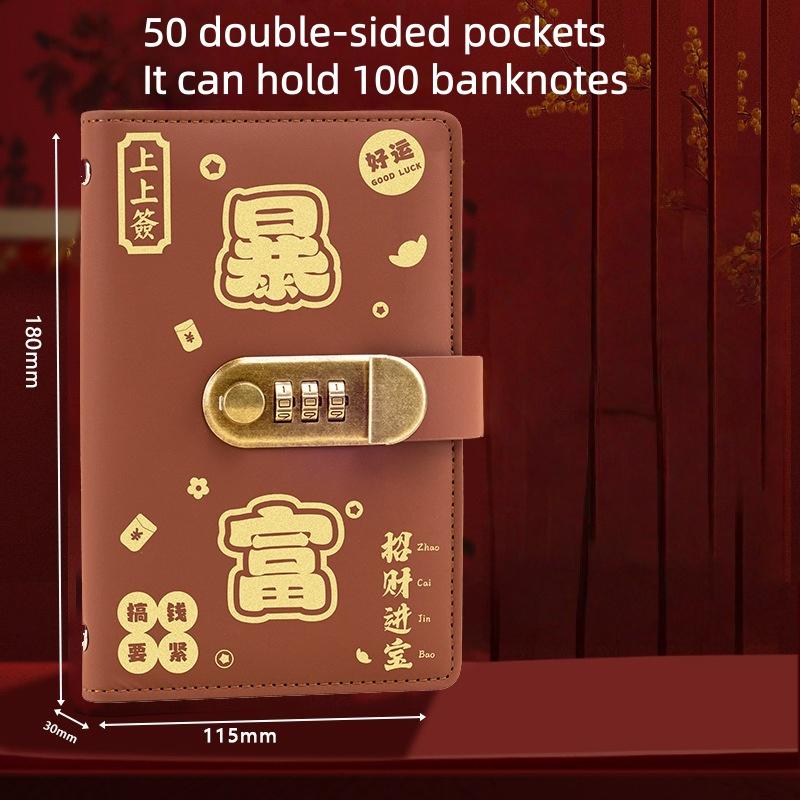 Storage Financial Savings Wallet Get Rich Cash Savings Book Collection Souvenir Book Cash Storage Bag