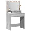 Makeup Table Grey Sonoma 78.5 x 41 x 135 cm Engineered Wood