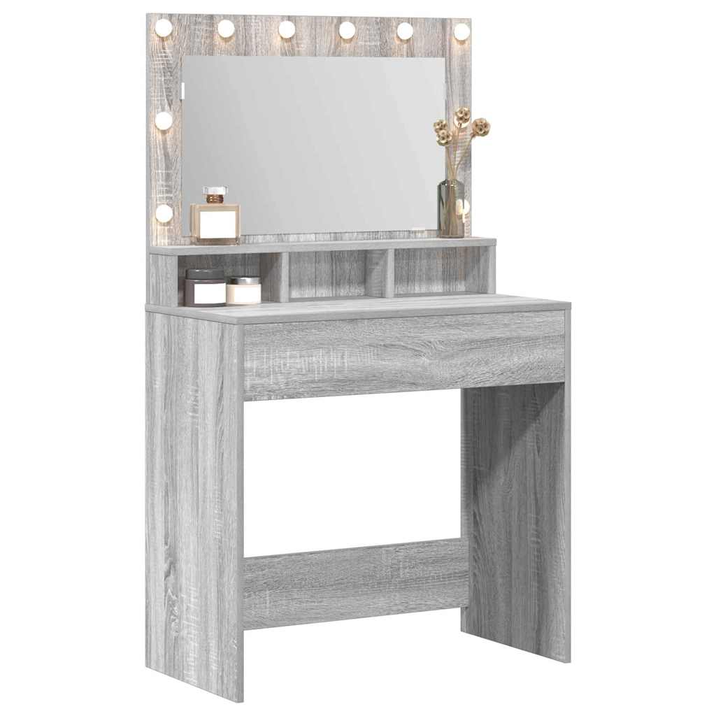 Makeup Table Grey Sonoma 78.5 x 41 x 135 cm Engineered Wood
