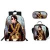 Student Backpack Lunch Bag Pencil Case 3-Piece Set, Waterproof Durable Large Capacity, MJ Pattern, Kids School Bag Set