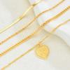 17KM 4pcs Fashion Gold Color Multi Layer Heart Pendant Necklaces for Women Exaggerated Metal Snake Bone Chain Necklaces Jewelry Set