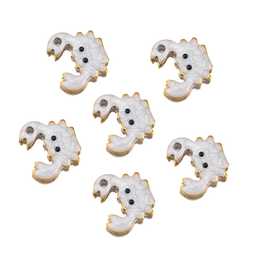10pcs Stainless Steel Enamel Octopus Seahorse Dolphin Crab Clown fish Charm Bracelet Earring Pendant Base for DIY Jewelry Making