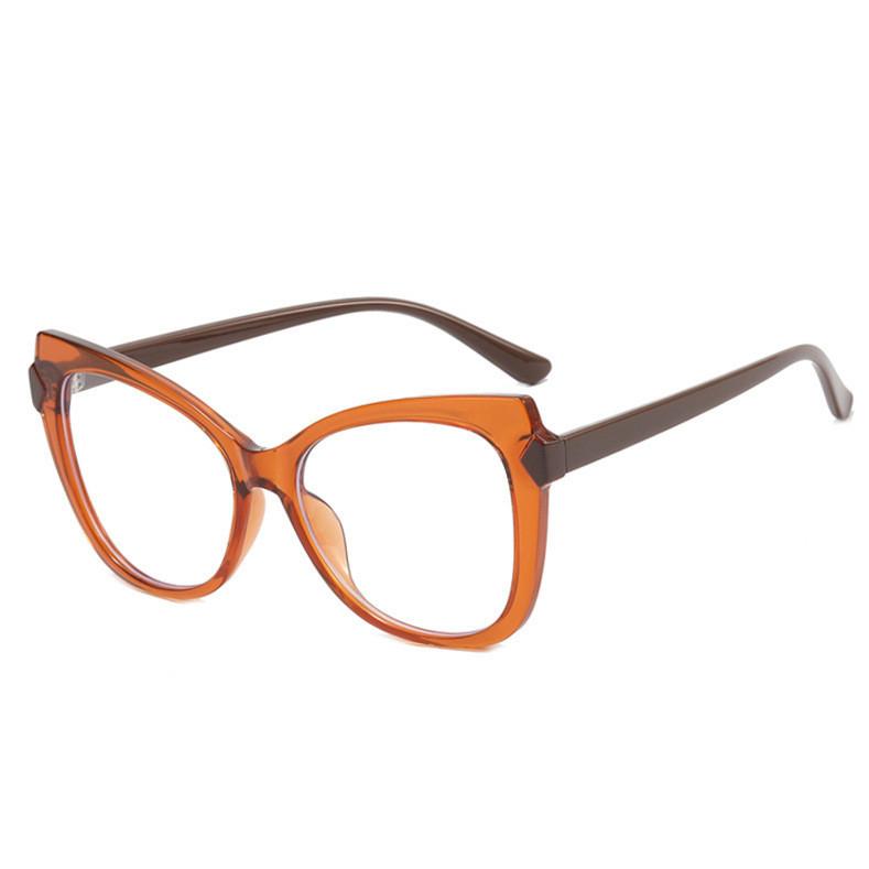 

Fashion ladies Design Cat Eye Oversized Frame Anti Computer Blue Light Protection Glasses Anti-reflection Female Eyeglasses