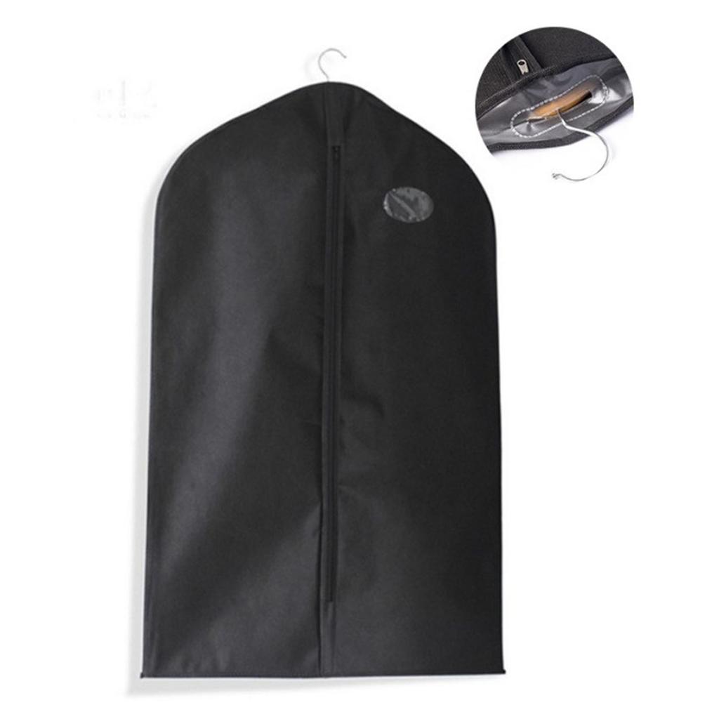 Suit Dust Cover Black Non Woven Fabrics Small Size Hanging Garment Bag for Travel Home