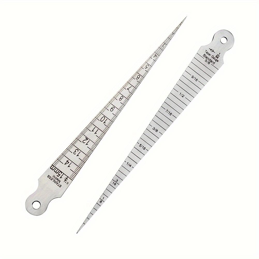

1/2pCS Wedge Plug Gauge Double Scale Metric and Imperial Aperture Gauge Taper Gauge 1-15mm for Weld Seam Gap Detection Office Black