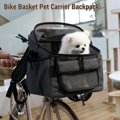 Dog Bike Basket Oxford Cloth Pet Carrier Backpack for Small Medium Cats Dogs
