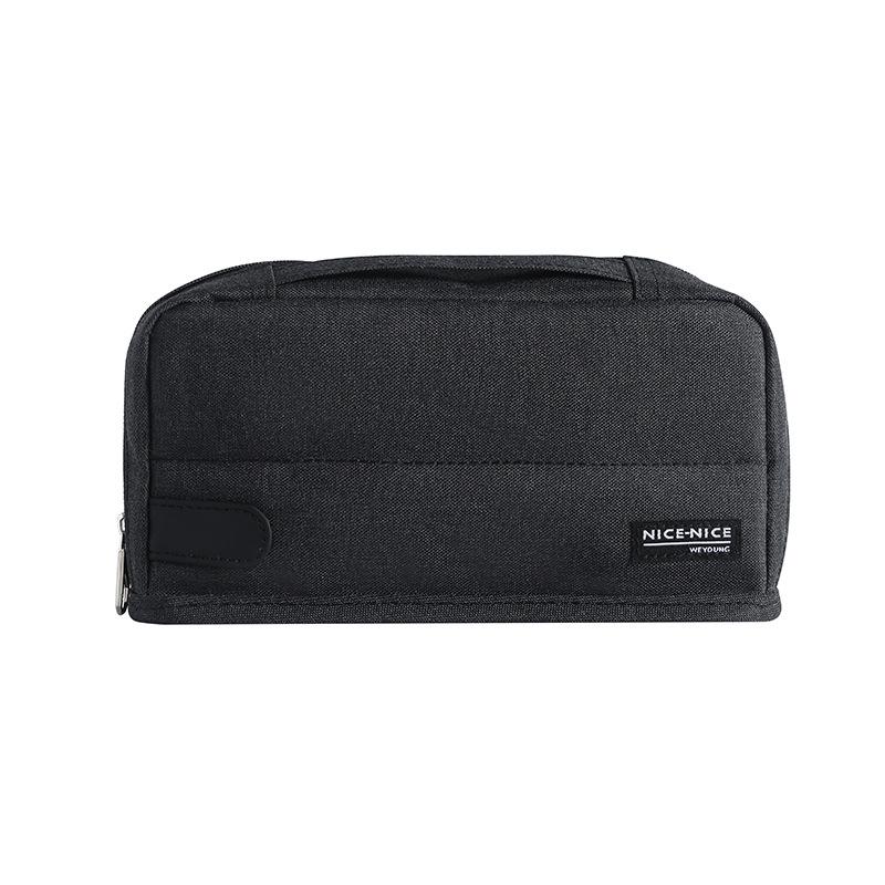 Multi-functional Oxford Cloth Pencil Case: Large Capacity, Multi-layer Student Storage Bag чёрный