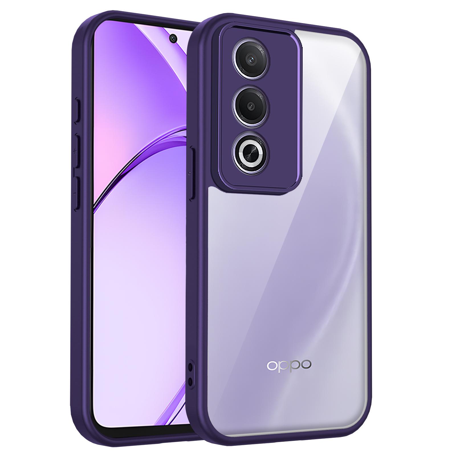 

For Oppo A80 5G CPH2639 Case Air Cushion Silicone Bumper Clear Matte Back Cover Hard Phone Case for Oppo A80 OppoA80 5G CPH2665 Pc + tpu&Oppo A80 фіолетовий