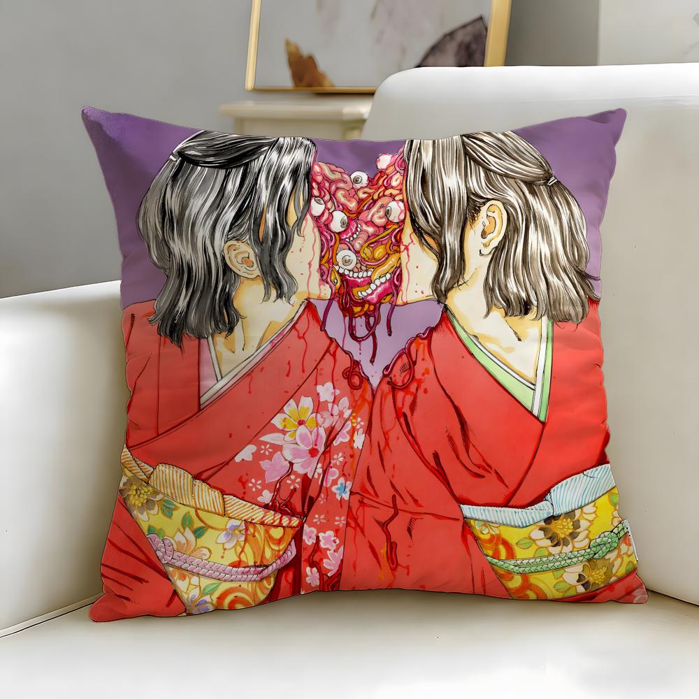 Classic Manga Artist Shintaro Kago Cushion Cover Soft & Easy-Wash Pillow Case – Versatile for Couch, Bed, Travel and Office