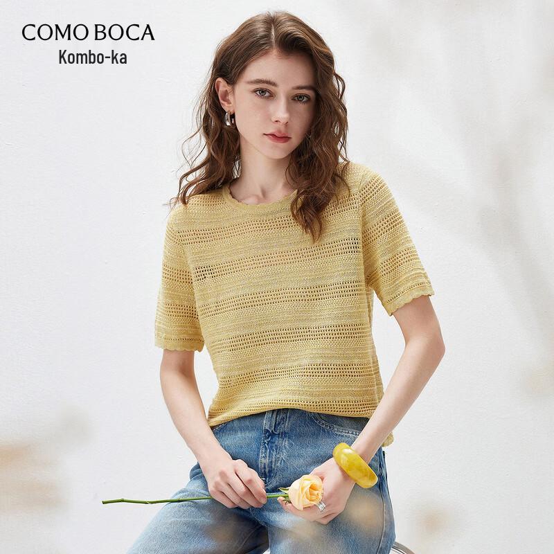 Women s Casual Linen Blend Lace Knit Top L