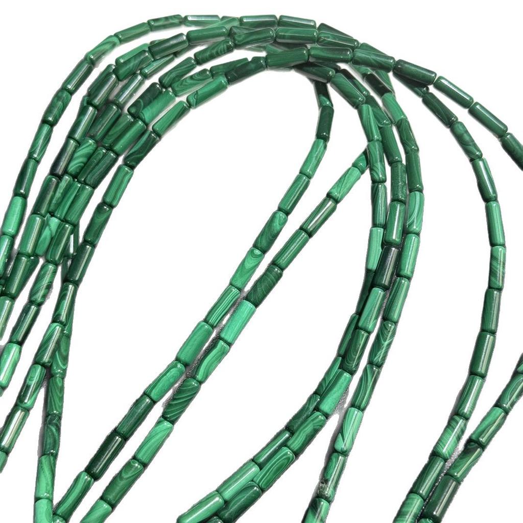 12mm Malachite Round Tube Beads, Loose Semi-Finished DIY Necklace & Bracelet Spacer Beads