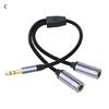 Headphone Splitter 2 in 1 High Fidelity Lossless Nylon-Braided Dual 3.5mm Male Microphone Audio to 3.5mm Female Adapter Cable Computer Accessories