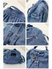 2025 Fashion Washed Denim Versatile Backpack: Crossbody and Casual Schoolbag for College Students