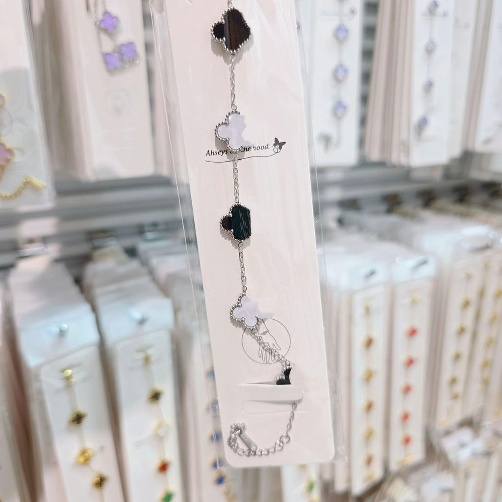 Double-sided Five-flower Four-leaf Clover Bracelet Titanium Steel Does Not Fade Light Luxury High-end Jewelry