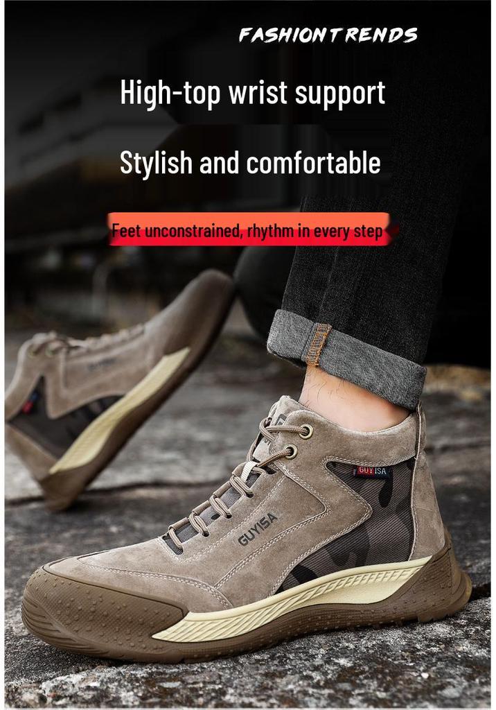 High-top Fashionable Safety Work Shoes - Anti-Smash, Anti-Puncture, Ankle Protection, Comfortable Design