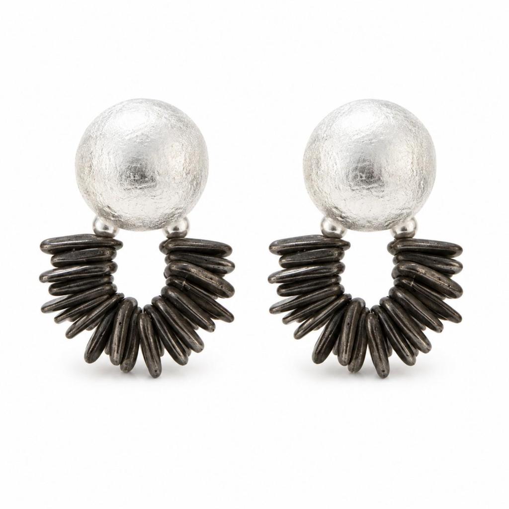 Vintage Black Series Stud Earrings 925 Silver Needle Minimalist High-End Personality Accessories for Women
