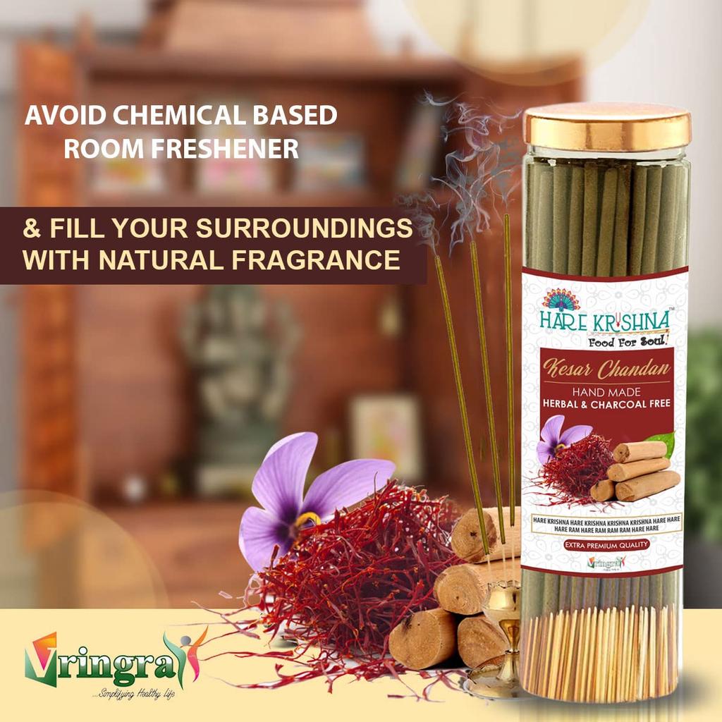 Agarbatti - Kesar Chandan Agarbatti Sticks - Agarbati - Sandelholz Agarbatti für Pooja - Räucherstäbchen 200g