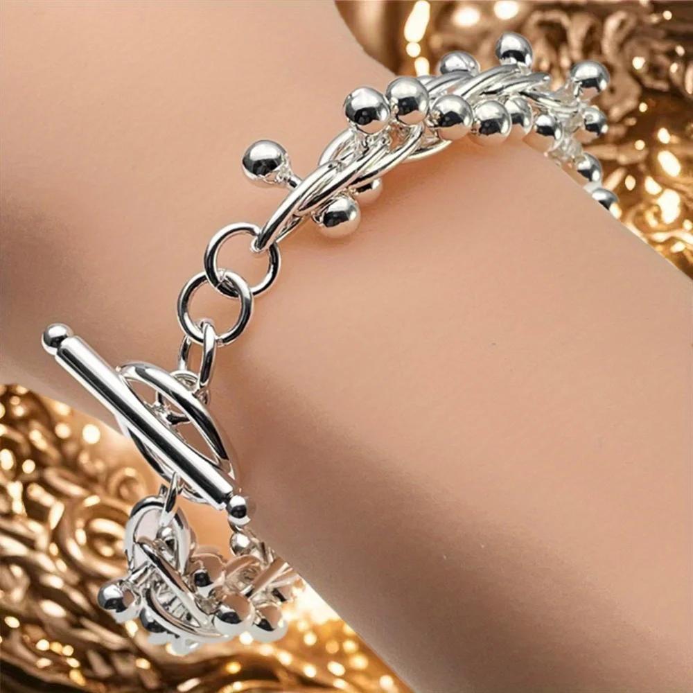 New Original   Copper Custom Smooth Grape Bead Bracelet for Woman Man Fashion Wedding Engagement Designer Jewelry